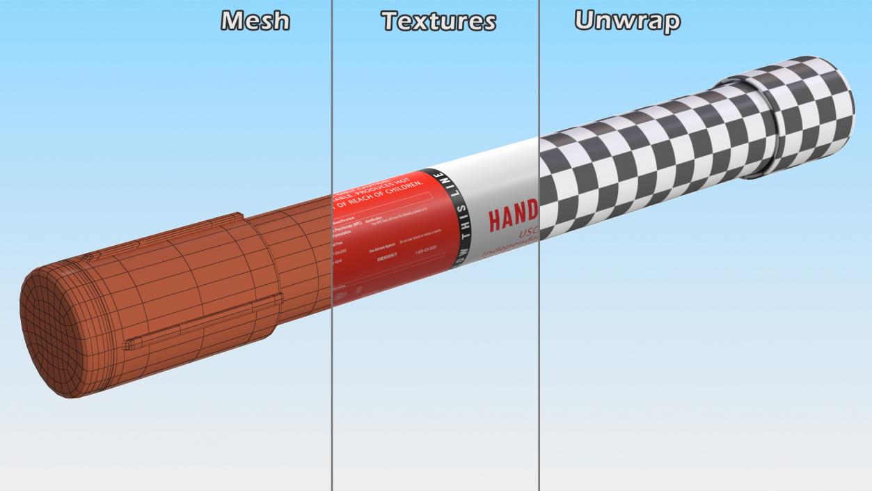 3D Hand Held Marine Red Signal Flare model