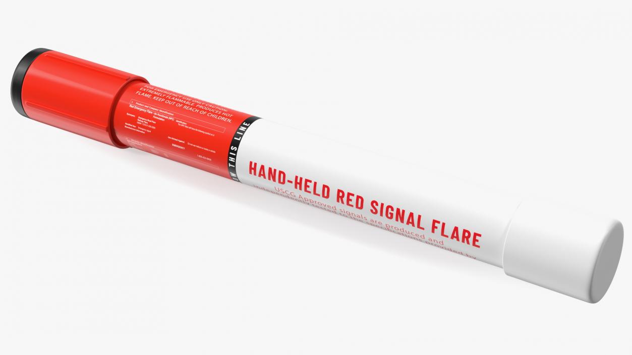 3D Hand Held Marine Red Signal Flare model