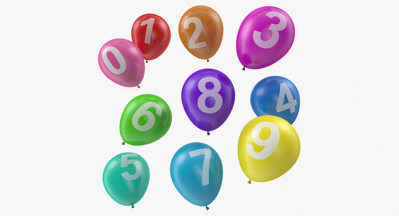 3D model Air Balloons with Numbers