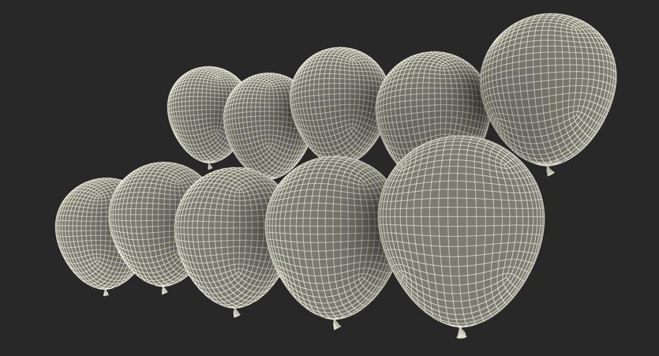 3D model Air Balloons with Numbers