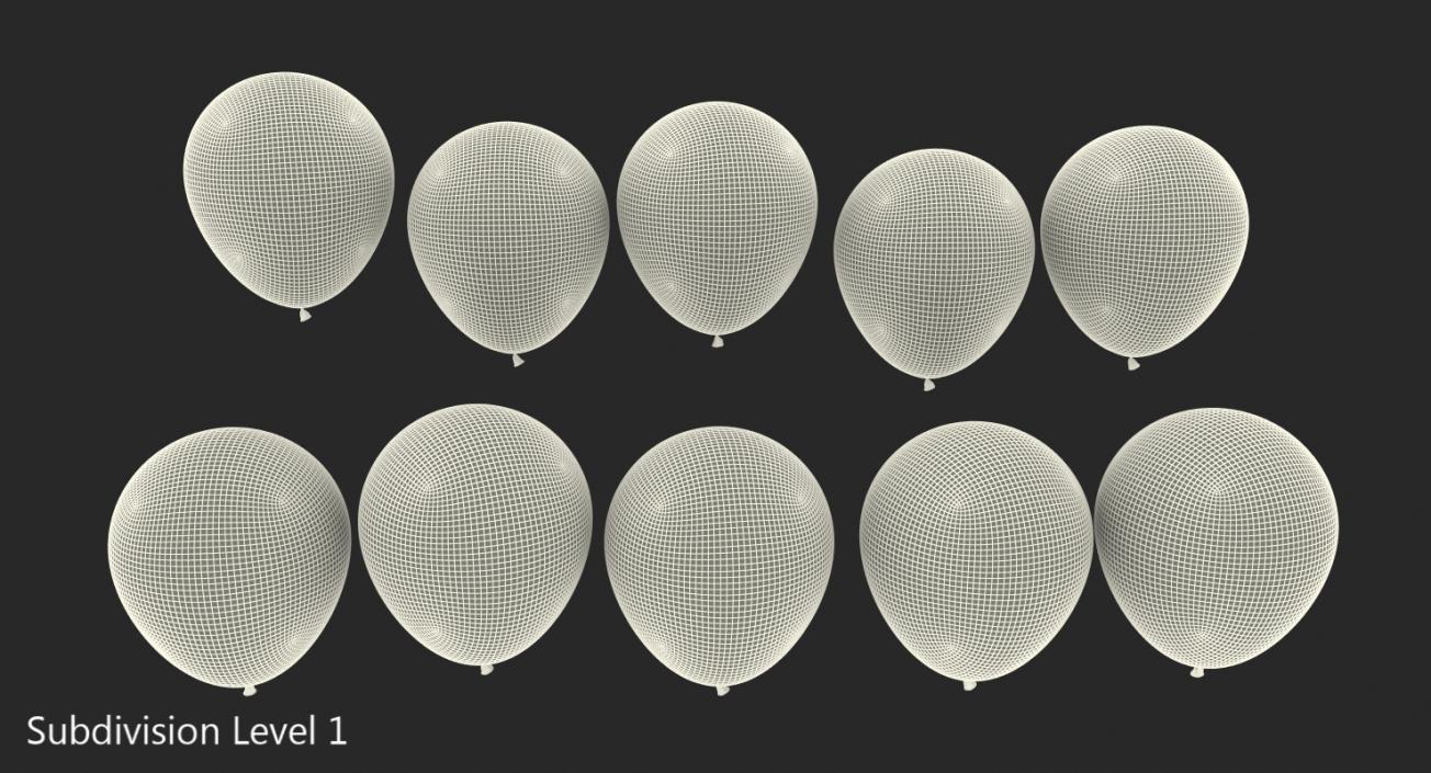 3D model Air Balloons with Numbers