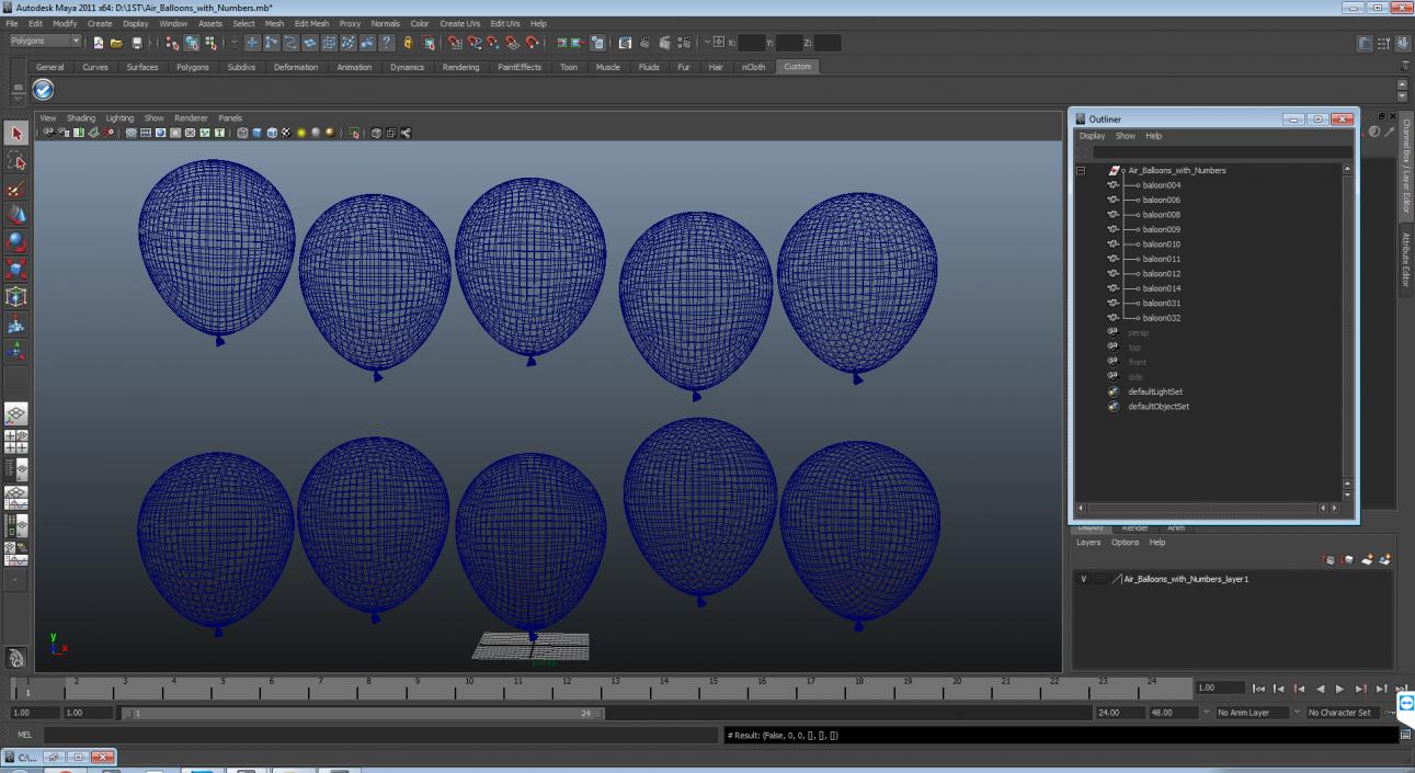 3D model Air Balloons with Numbers