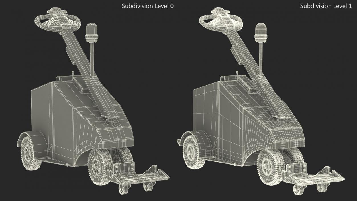 3D model Yellow Electric Trolley Cart Pusher