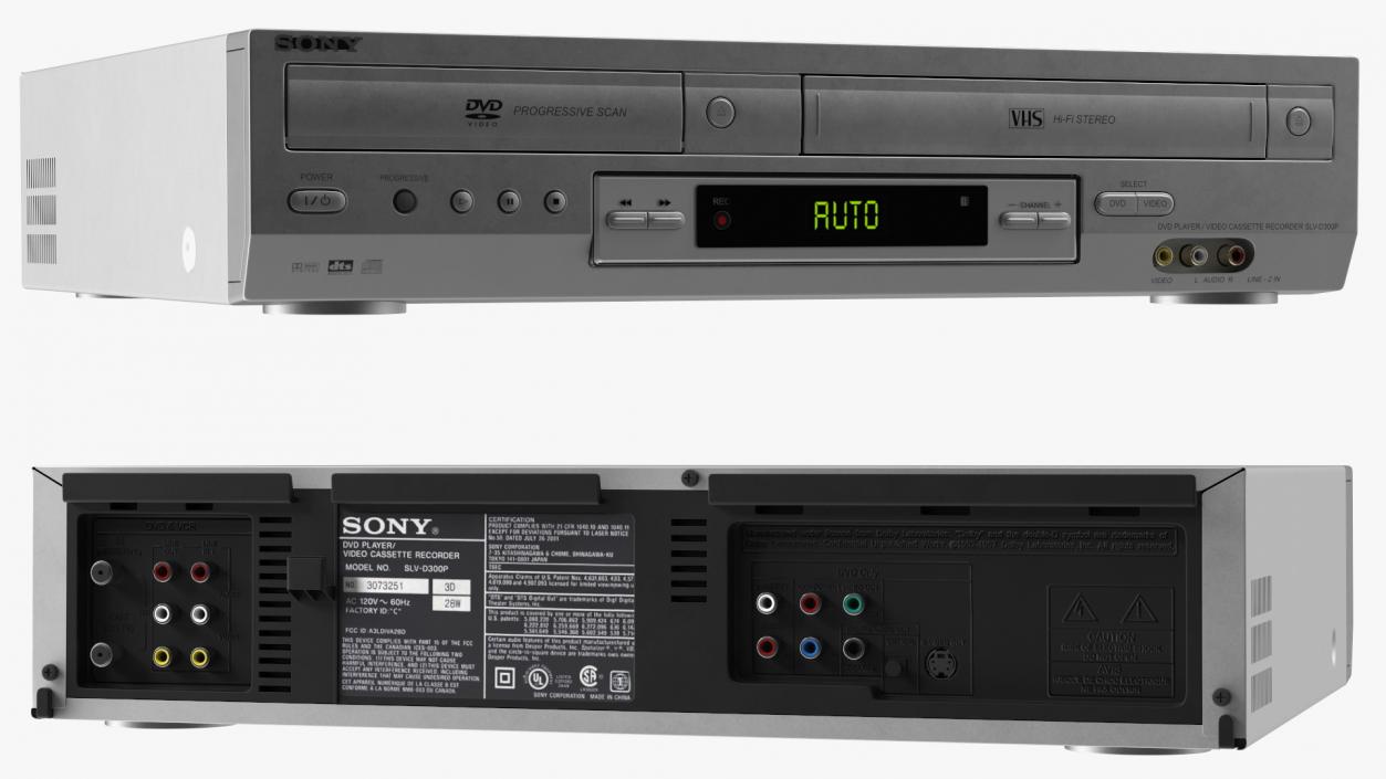 Sony SLV D300P Combo Player Video Cassette Recorder ON 3D model