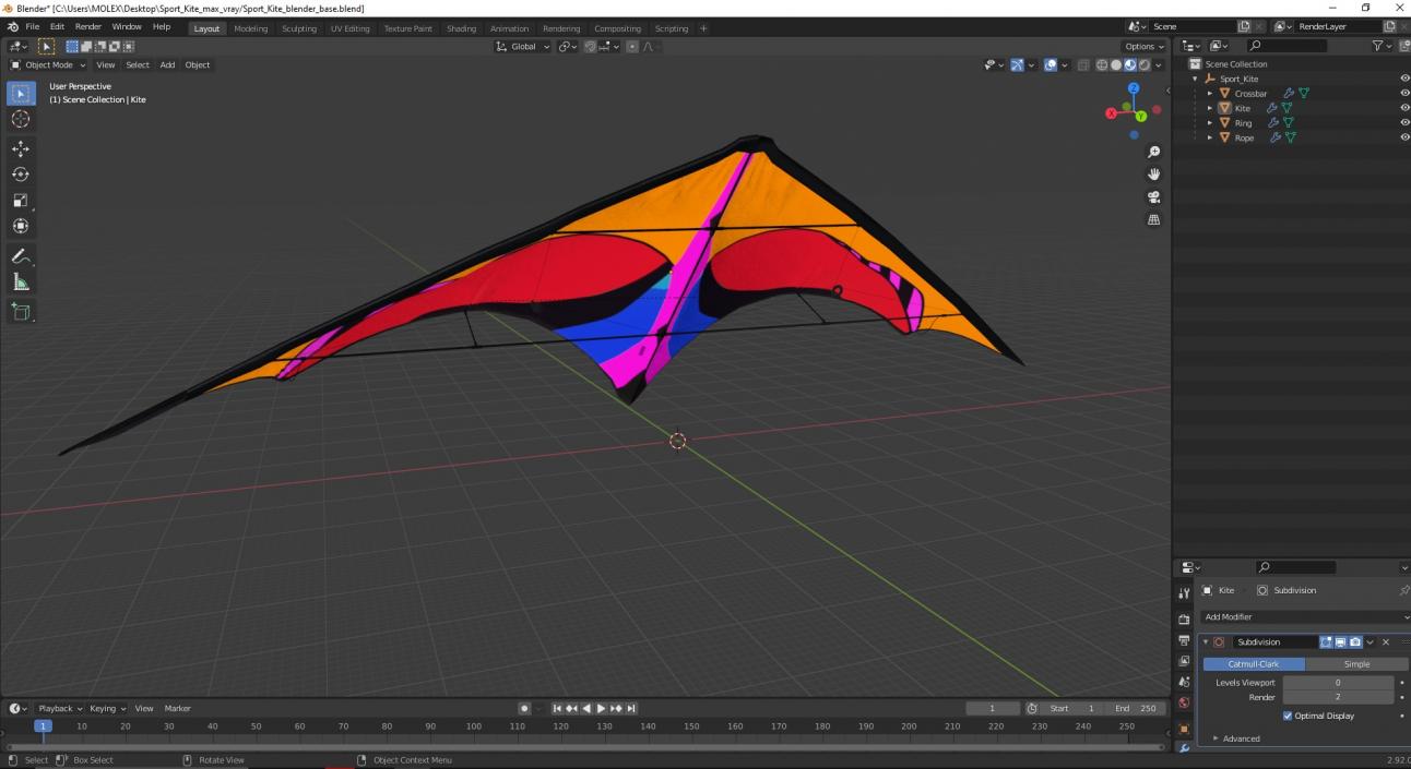 3D model Sport Kite