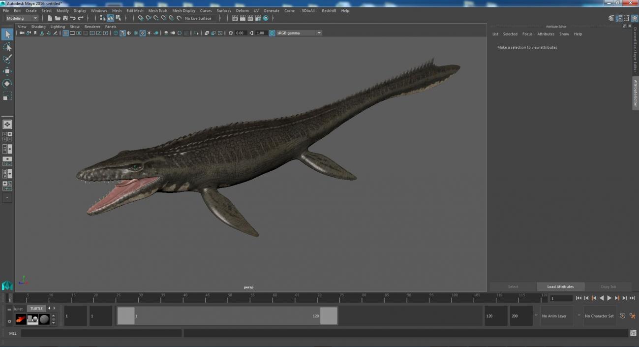 3D model Mosasaurus Idle