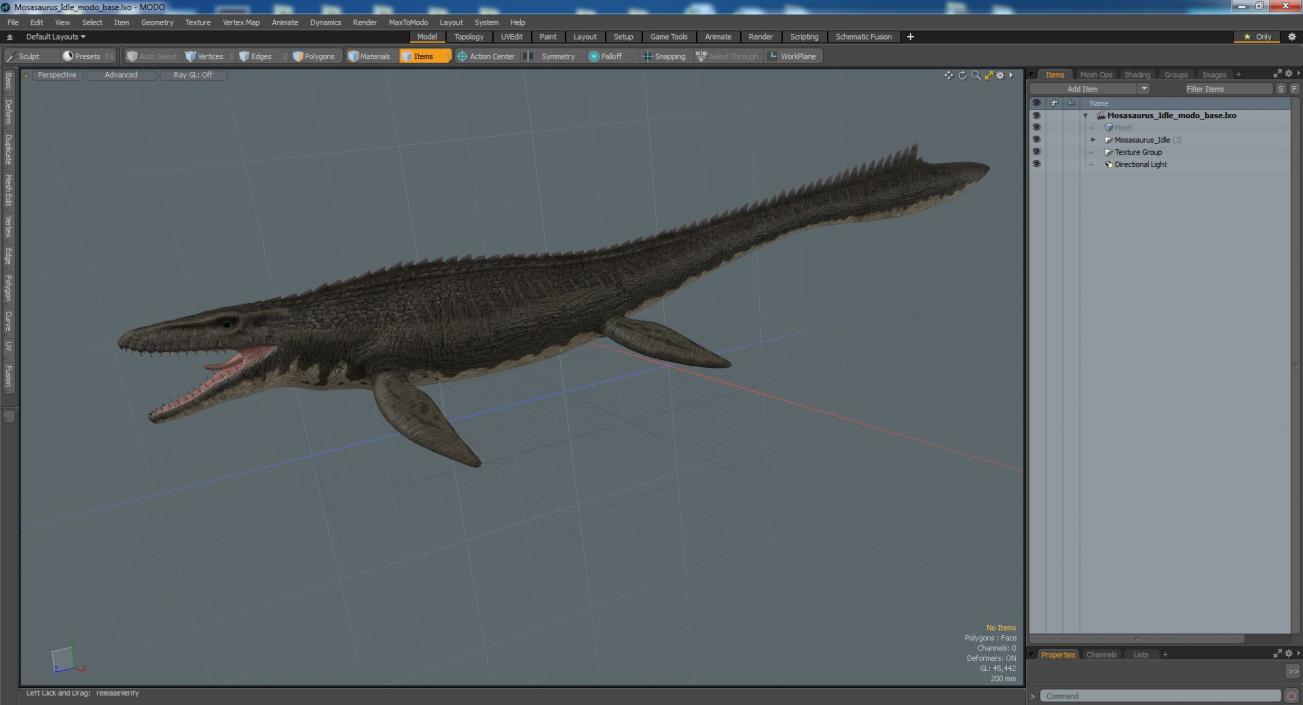 3D model Mosasaurus Idle