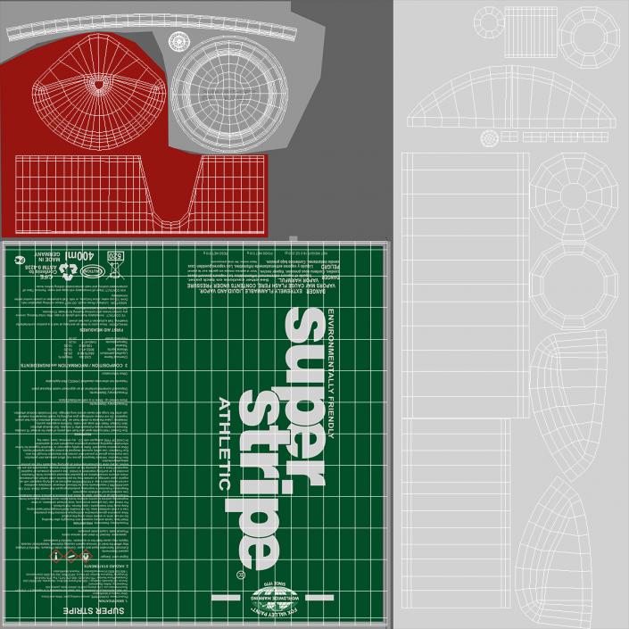 3D Fox Valley Super Stripe Athletic Paint model