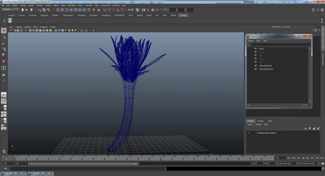 3D Cactus Flower model