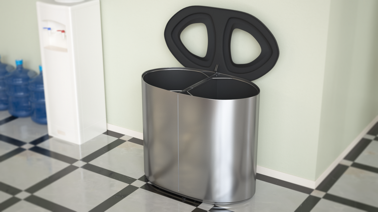 3D model Recycling Bin Dual Compartment