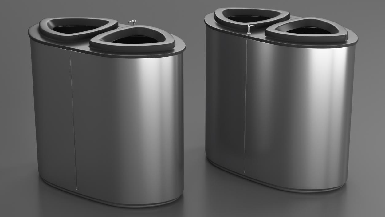 3D model Recycling Bin Dual Compartment