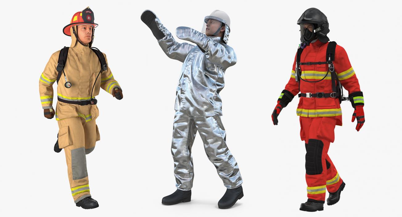 Rigged Firefighters Collection 2 3D