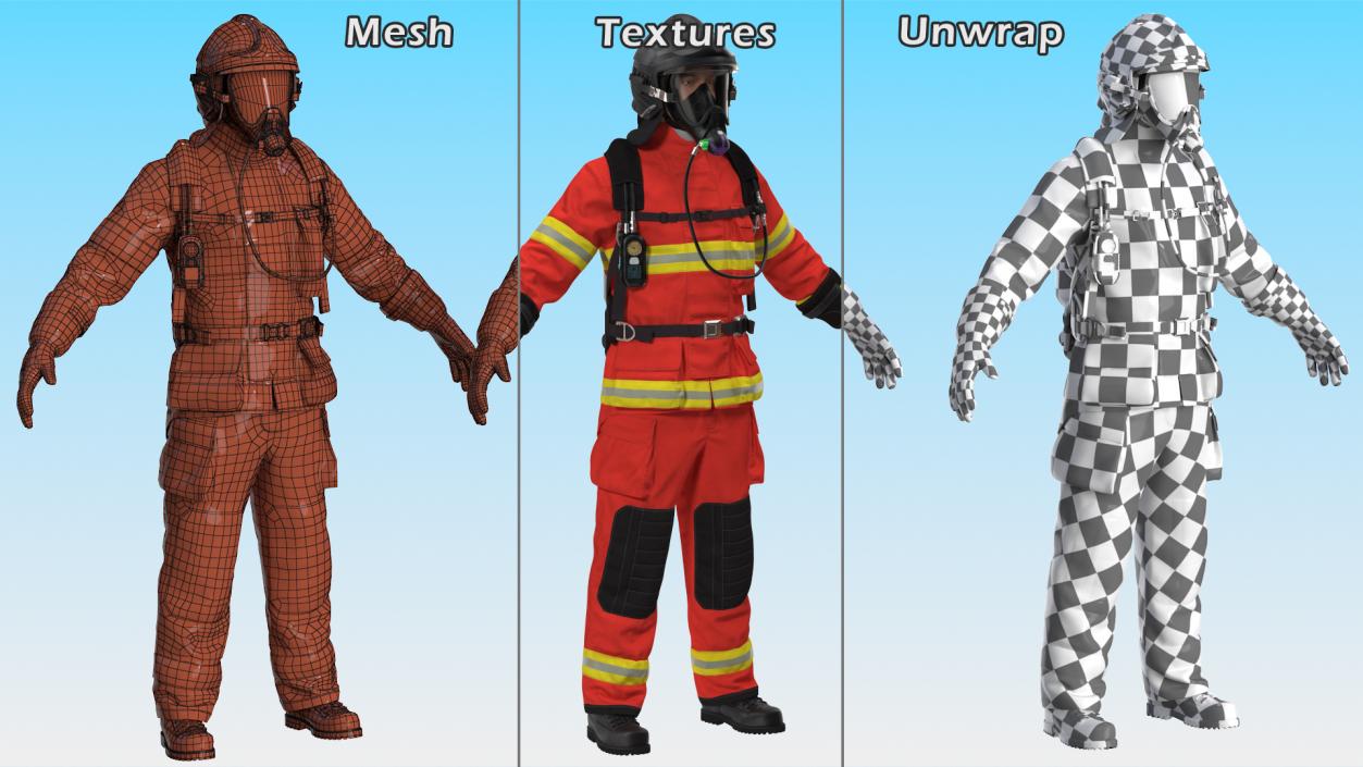 Rigged Firefighters Collection 2 3D