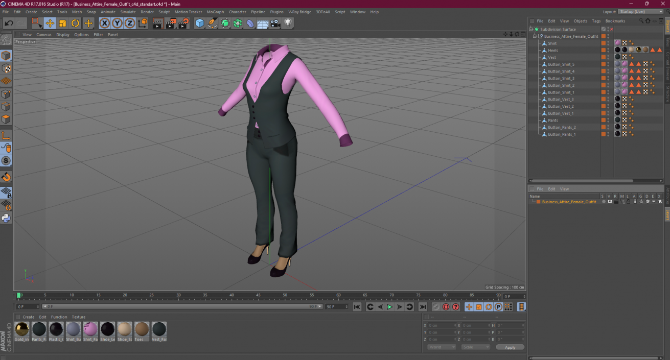 Business Attire Female Outfit 3D model