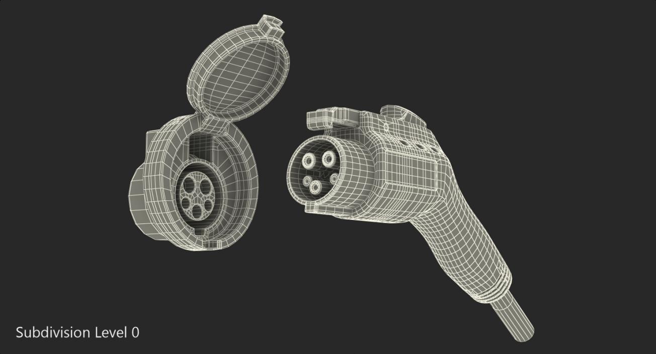 3D EV Charging Plug Socket model