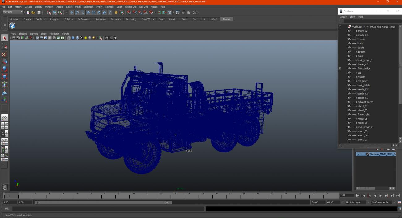 3D OshKosh MTVR MK23 6x6 Cargo Truck model