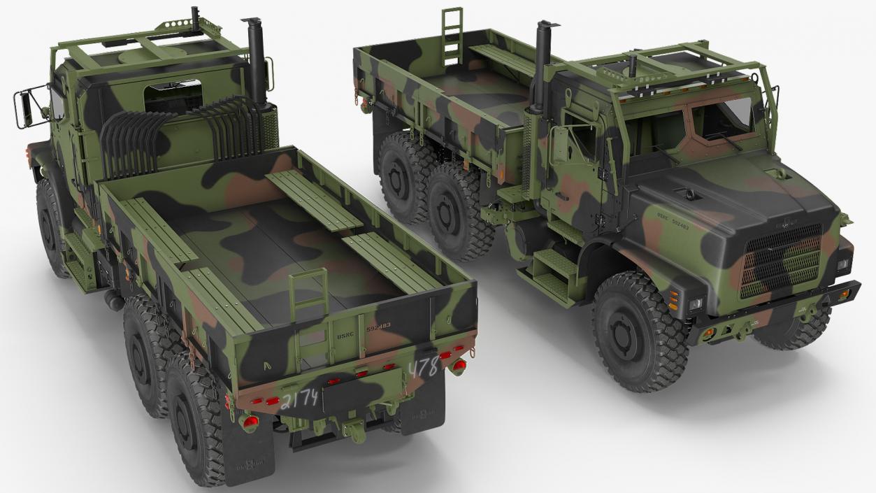 3D OshKosh MTVR MK23 6x6 Cargo Truck model