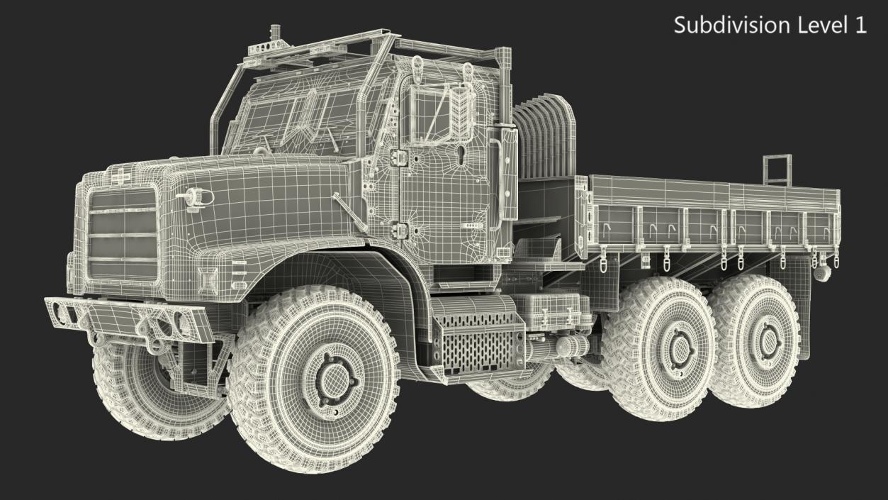 3D OshKosh MTVR MK23 6x6 Cargo Truck model