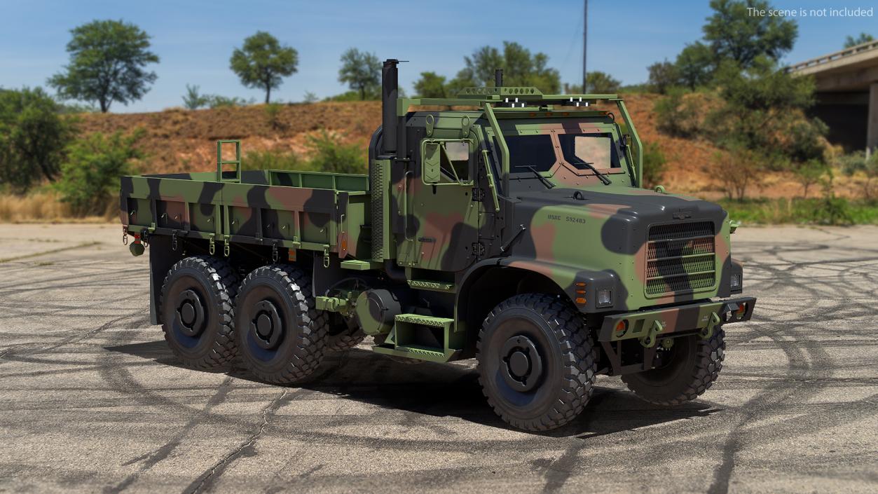 3D OshKosh MTVR MK23 6x6 Cargo Truck model