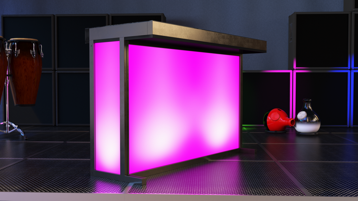 3D DJ Stand with Purple Lighting 2