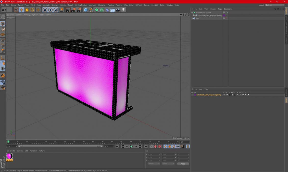 3D DJ Stand with Purple Lighting 2