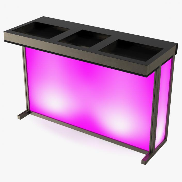 3D DJ Stand with Purple Lighting 2