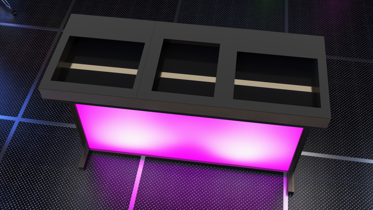 3D DJ Stand with Purple Lighting 2