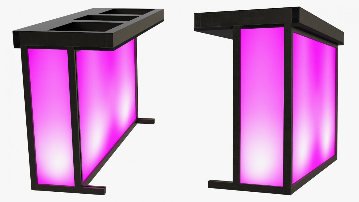 3D DJ Stand with Purple Lighting 2