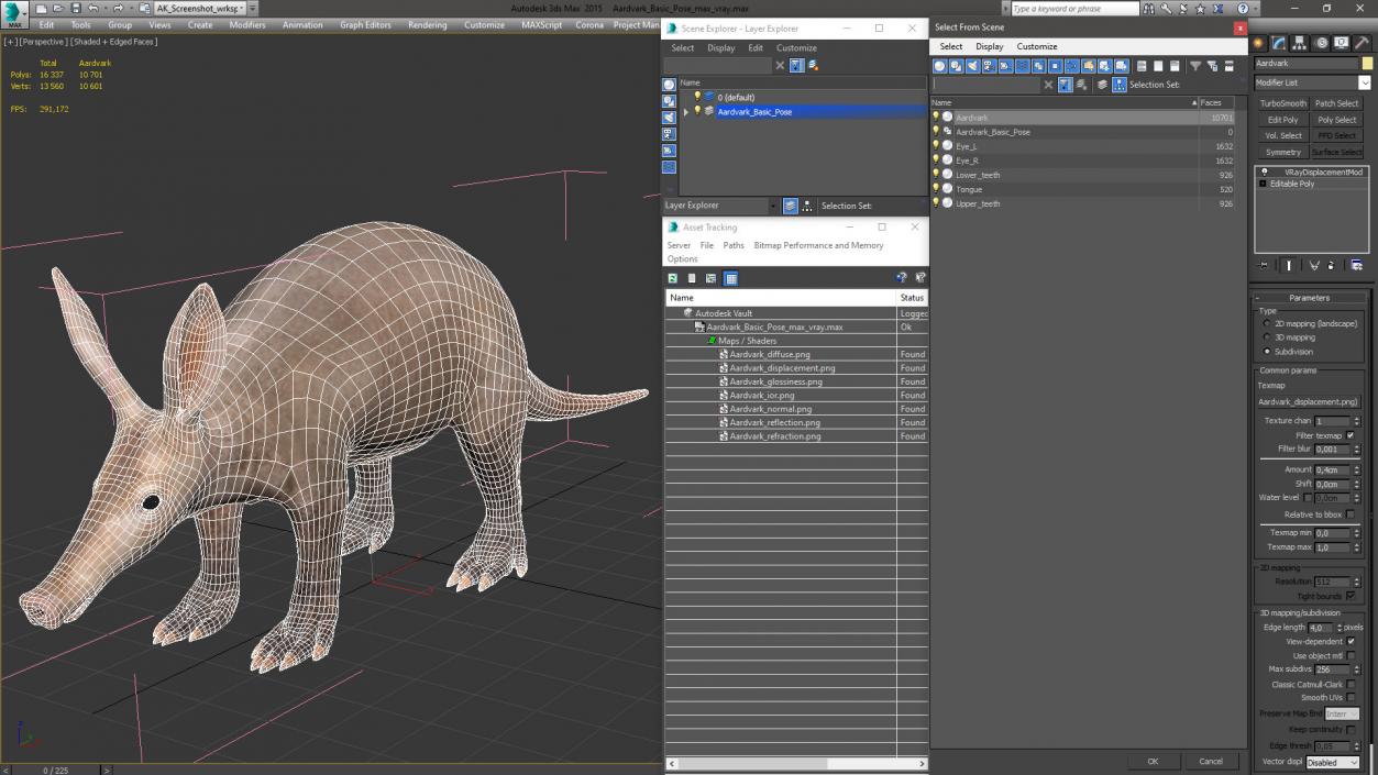 Aardvark Basic Pose 3D model