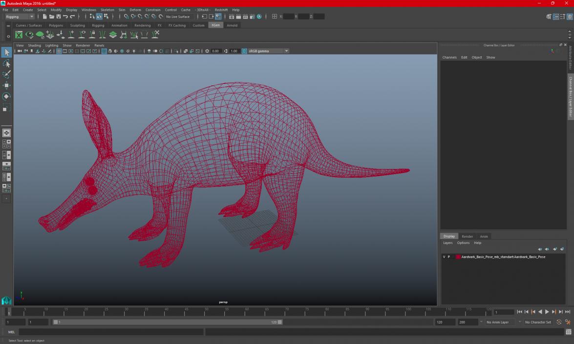 Aardvark Basic Pose 3D model