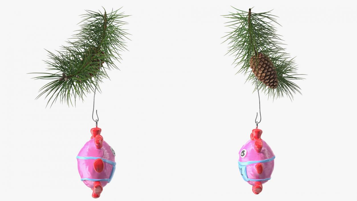 Coronavirus Ornament Christmas Branch 3D