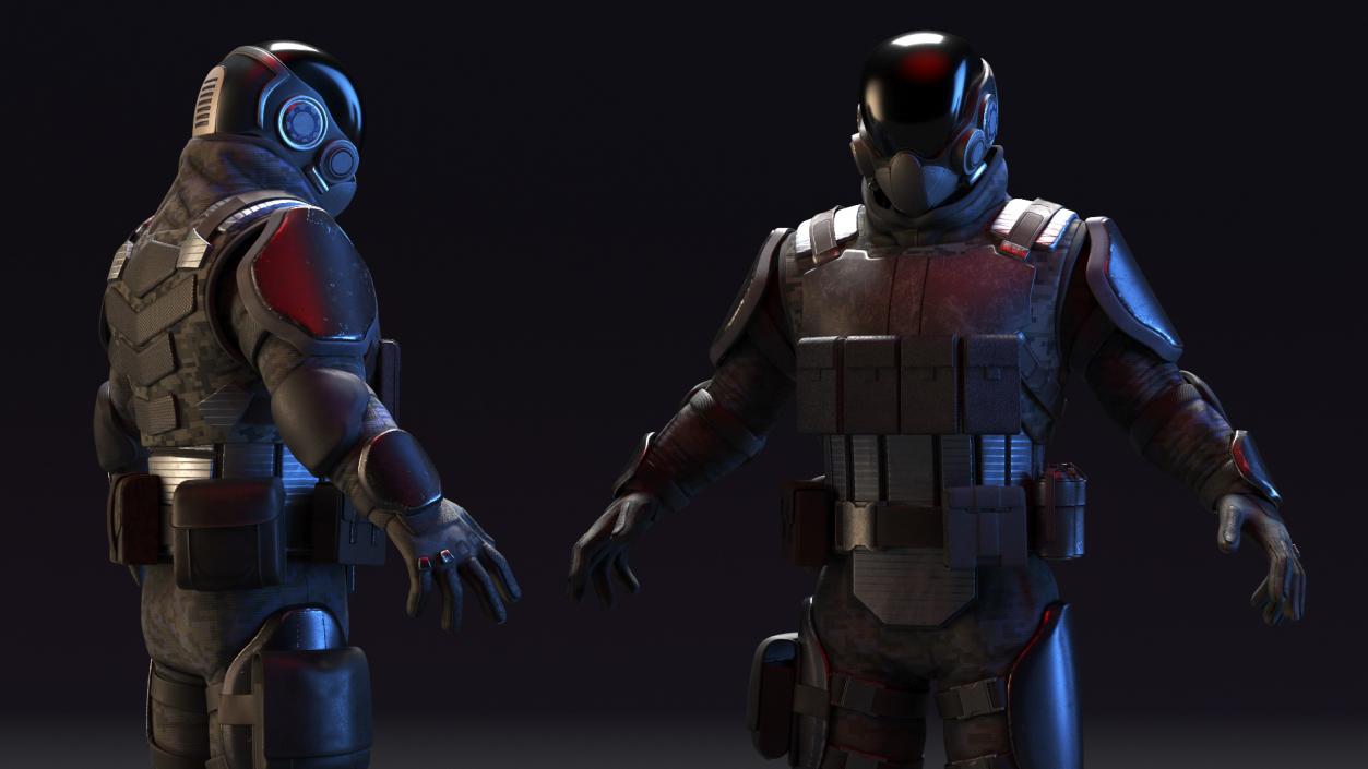 3D Futuristic Soldier Rigged(1) model