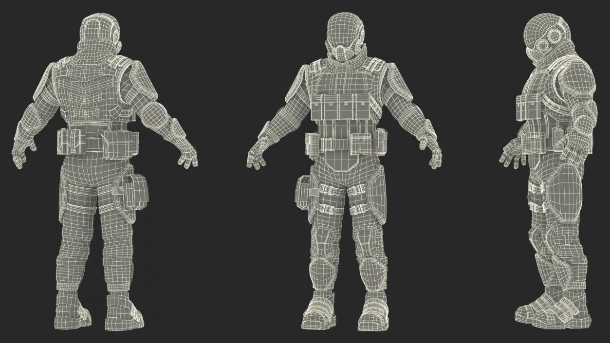 3D Futuristic Soldier Rigged(1) model