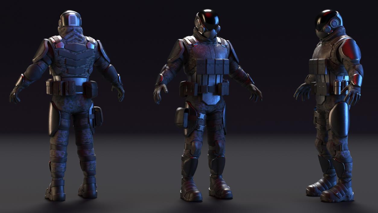 3D Futuristic Soldier Rigged(1) model