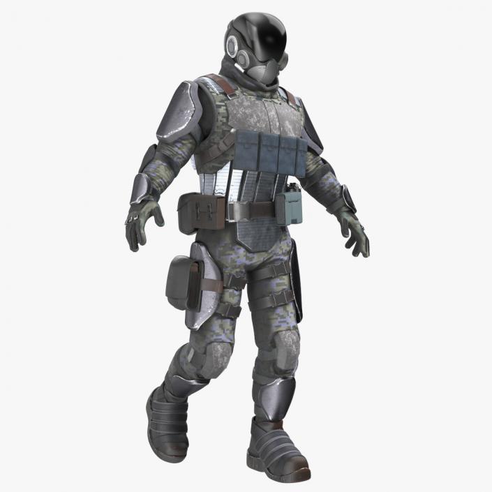 3D Futuristic Soldier Rigged(1) model