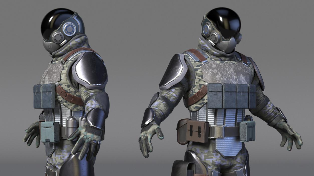 3D Futuristic Soldier Rigged(1) model