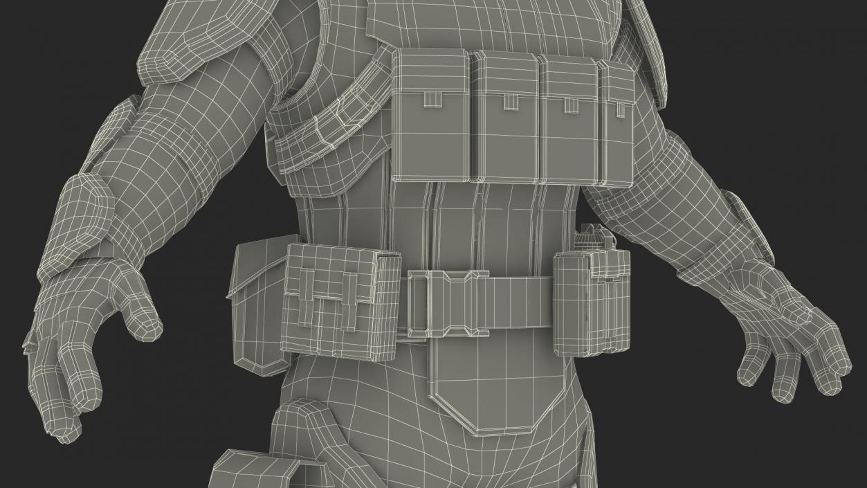 3D Futuristic Soldier Rigged(1) model