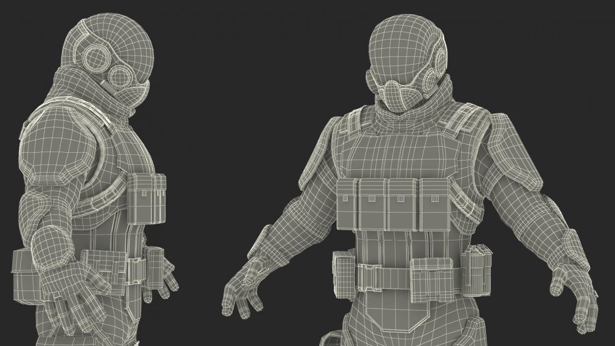 3D Futuristic Soldier Rigged(1) model