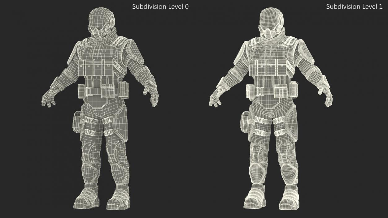 3D Futuristic Soldier Rigged(1) model