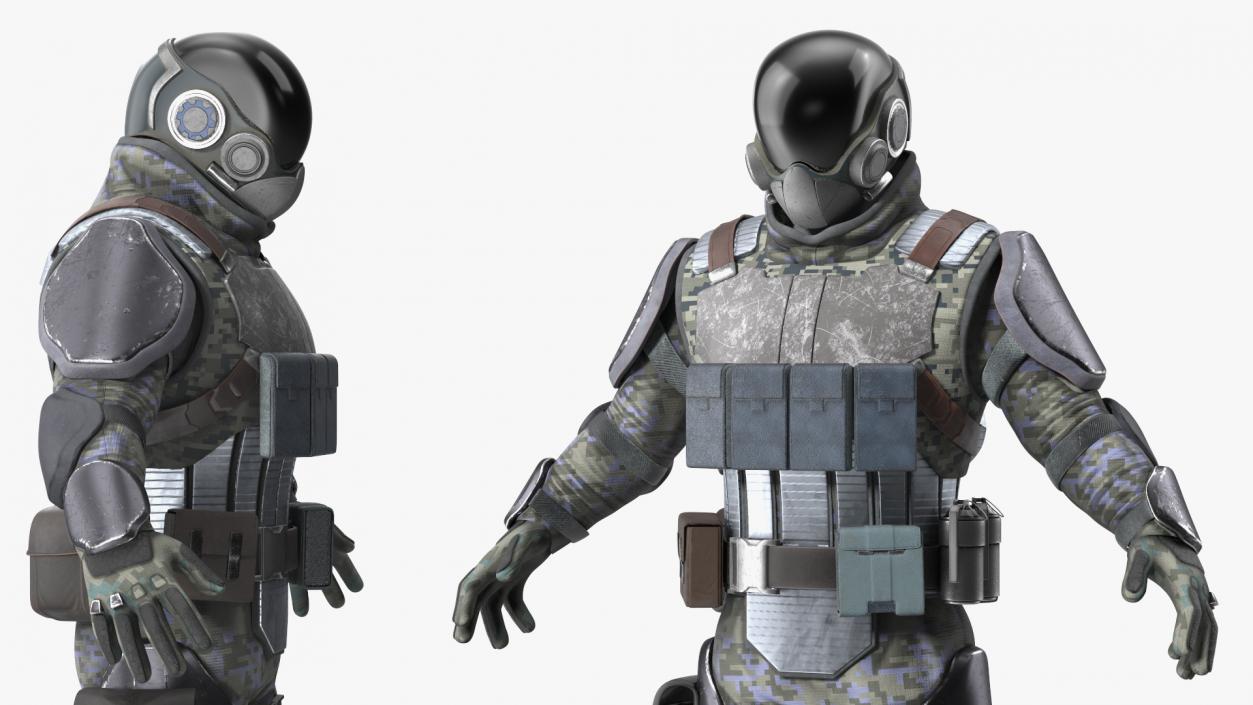 3D Futuristic Soldier Rigged(1) model