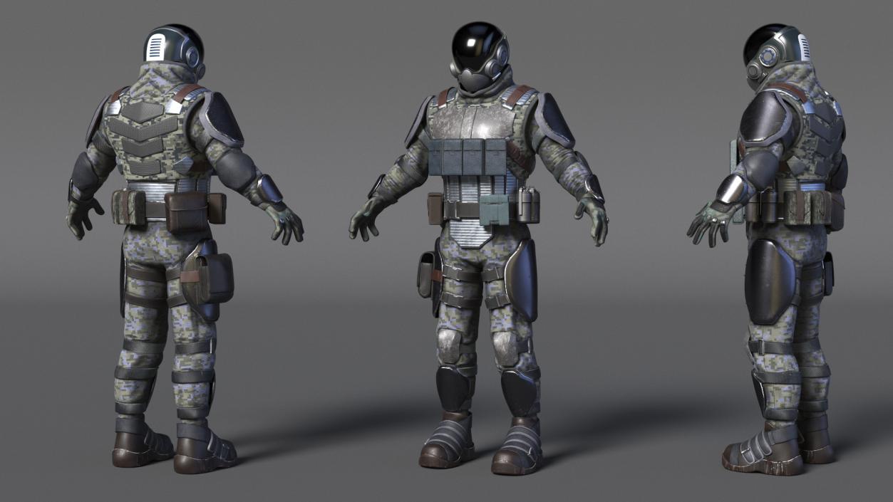 3D Futuristic Soldier Rigged(1) model