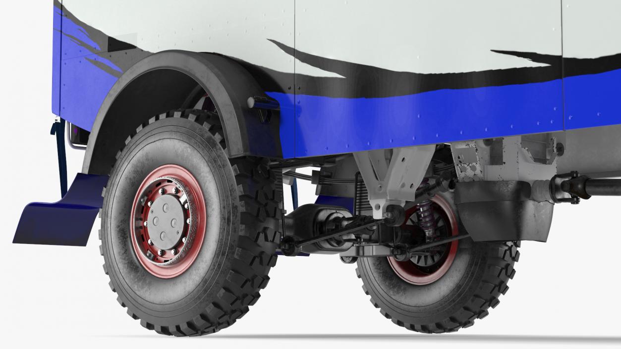 Rally Dakar Truck Blue Rigged 3D model