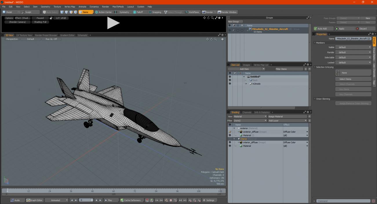 3D Mitsubishi X2 Shinshin Aircraft