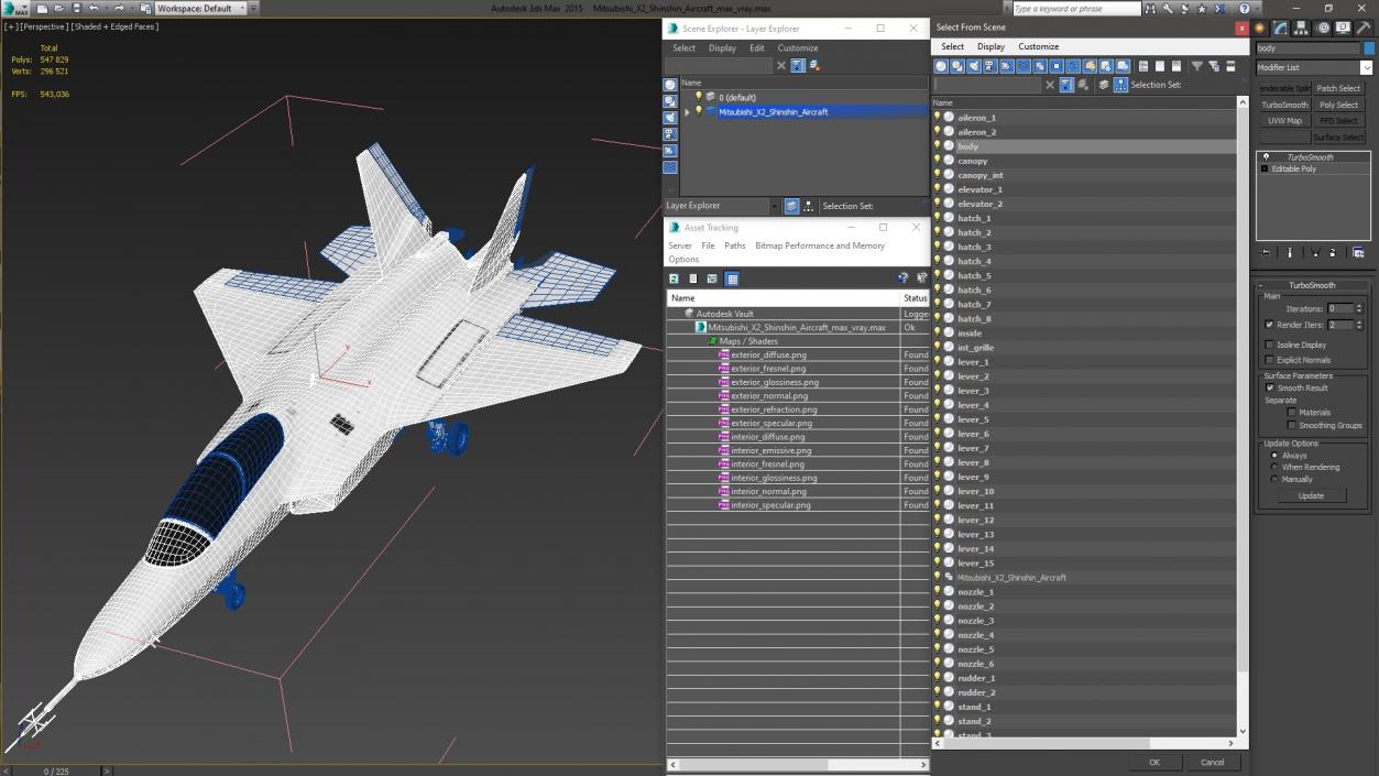 3D Mitsubishi X2 Shinshin Aircraft