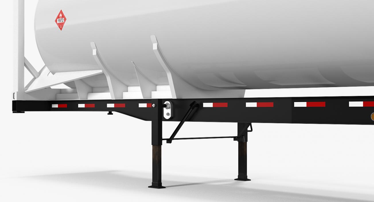 3D model LNG Semi Trailer Gas Tank Trailer Rigged