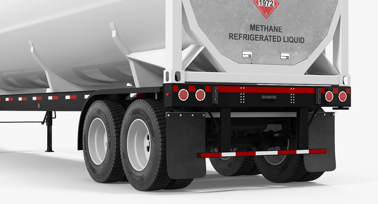 3D model LNG Semi Trailer Gas Tank Trailer Rigged