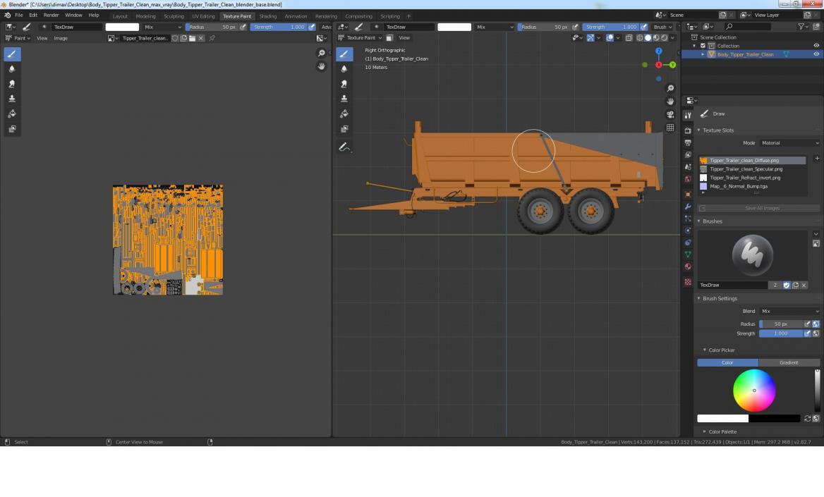 3D model Body Tipper Trailer Clean