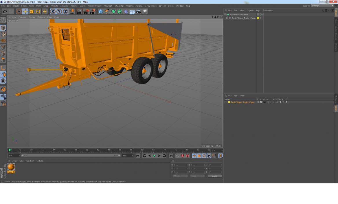 3D model Body Tipper Trailer Clean