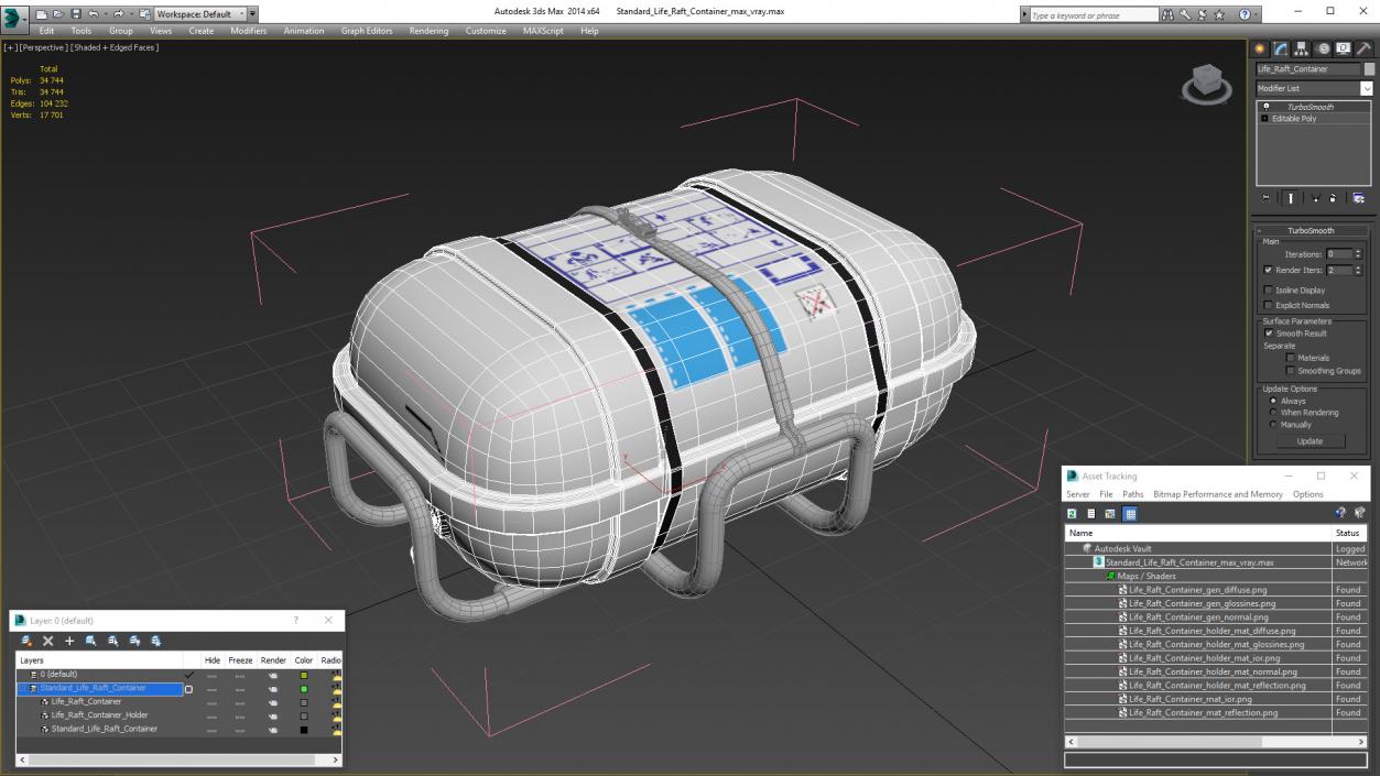 Standard Life Raft  Container 3D model