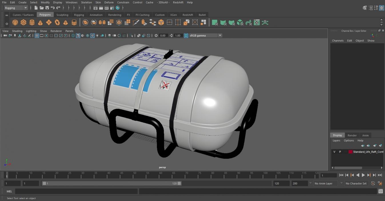 Standard Life Raft  Container 3D model